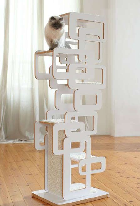 arbre a chat design blanc